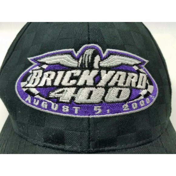 2000 Brickyard 400 NASCAR Ball Cap Hat Black Checkered Adjustable Vtg - Picture 9 of 9